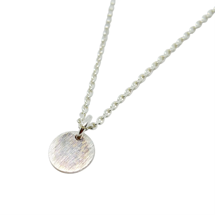 Anhänger, gebürstetes rundes Dach, Sterlingsilber und oxidiert 