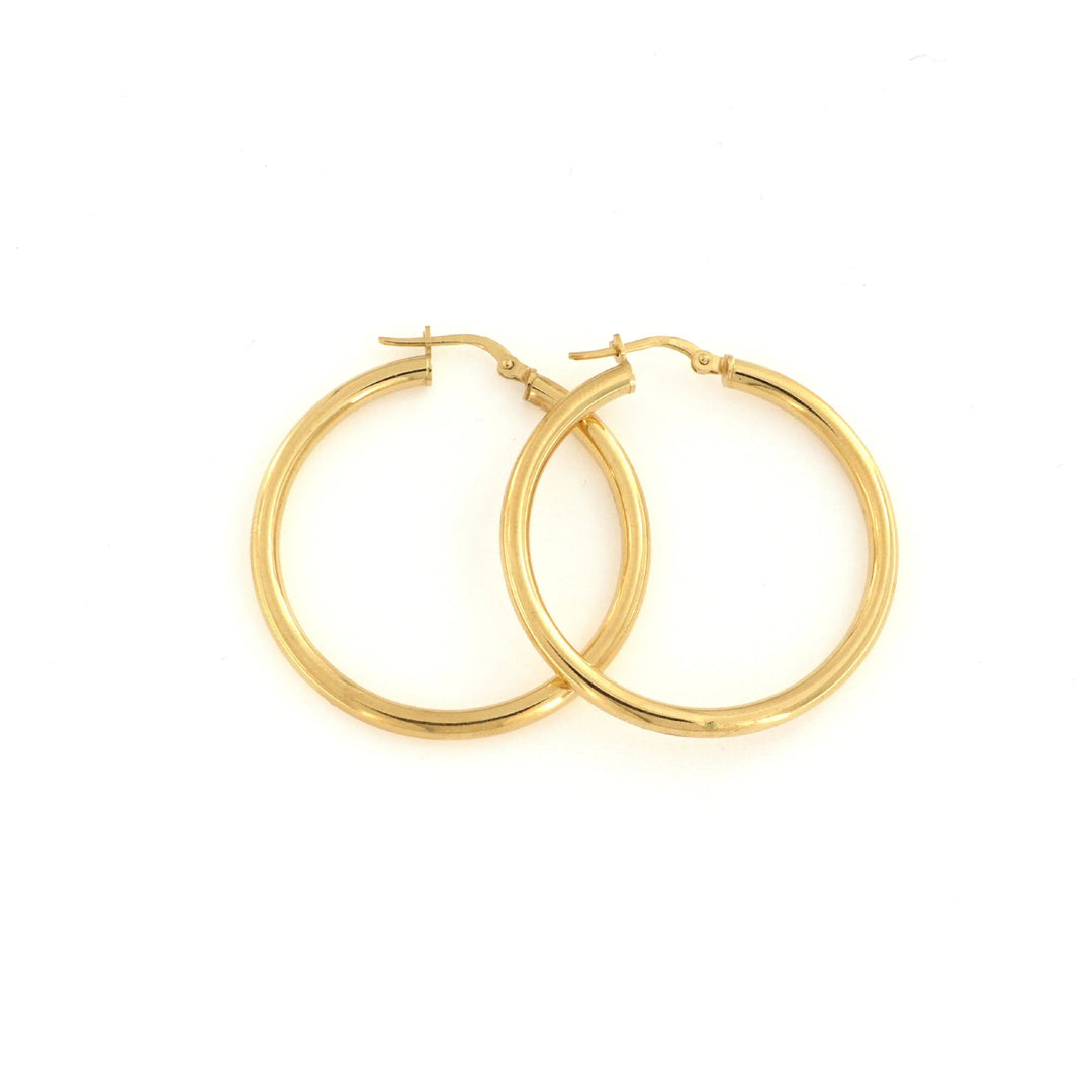 Øreringe, hoops, forgyldt sterlingsølv, 36 x 3 mm 103e Italy