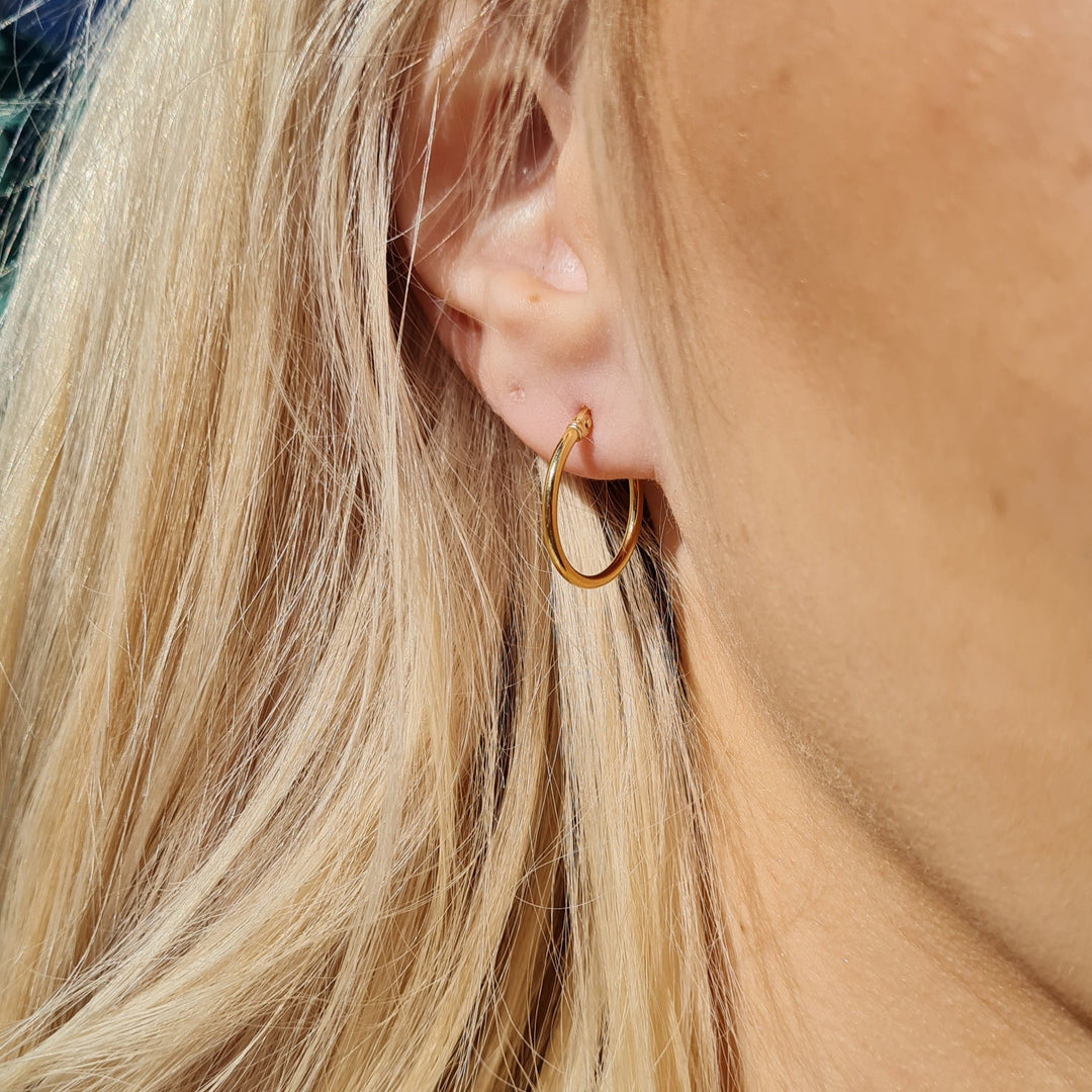 Find Øreringe, hoops, forgyldt sterlingsølv, 19 x 1,5 mm, 101b. hos Beadhouse of Copenhagen i dag, med en altid hurtig levering!