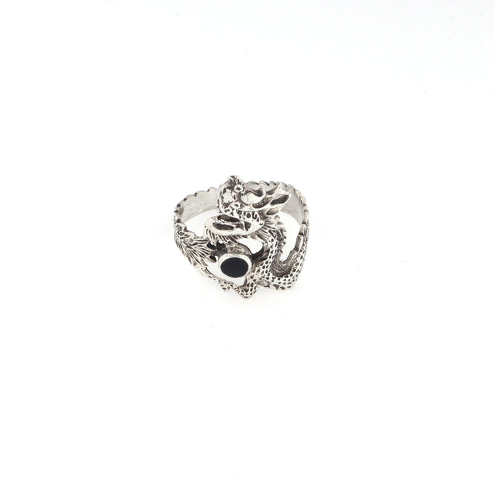 Fingerring drage i sterlingsølv og forgyldt sterlingsølv med turkis og onyx Beadhouse of Copenhagen