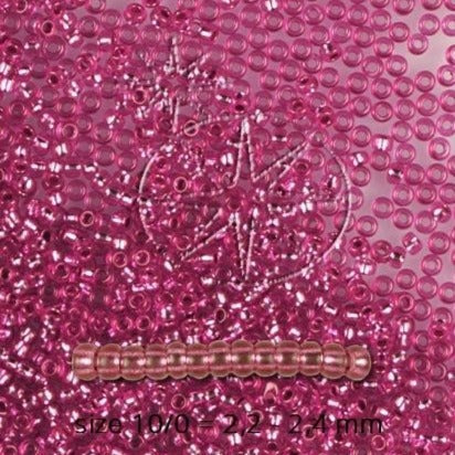 Find Pink glasperler, preciosa, silverlined dark pink dyed crystal, storkøb hos Beadhouse of Copenhagen i dag, med en altid hurtig levering!