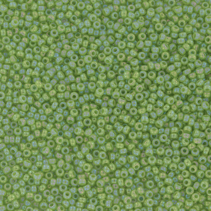 Grønne glasperler, miyuki rocailles seed beads, duracoat opaque chartreuse Krea