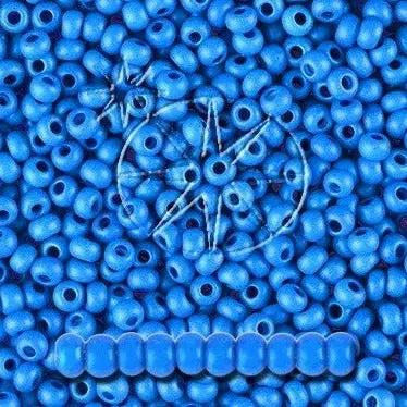 Blå glasperler, preciosa, intensive blue dyed chalkwhite Preciosa