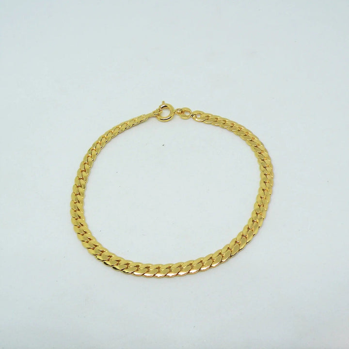 Armbånd, sildebens kæde, sterlingsølv og forgyldt, 16-19 cm/3,5 mm Spain