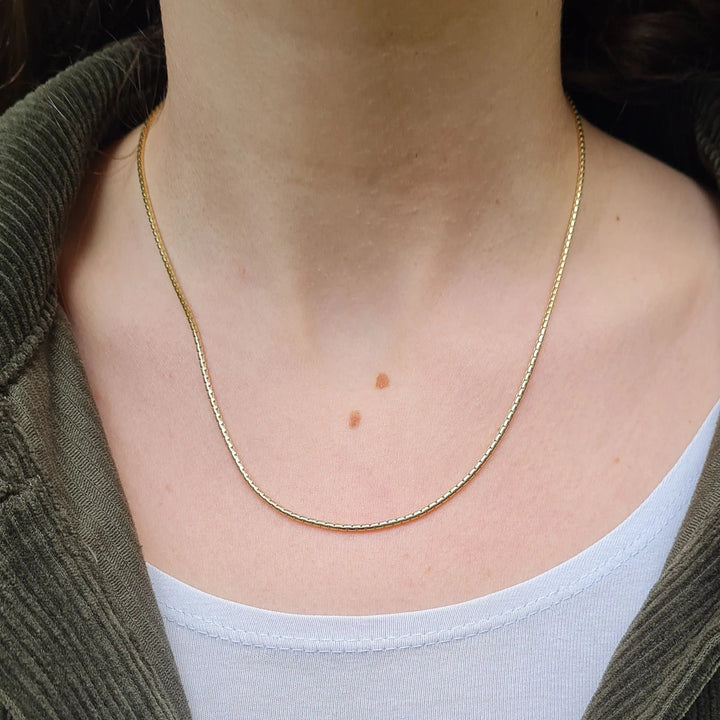 Halskæde, rund venezia kæde, forgyldt sterlingsølv, 45 cm/1,5 mm Spain