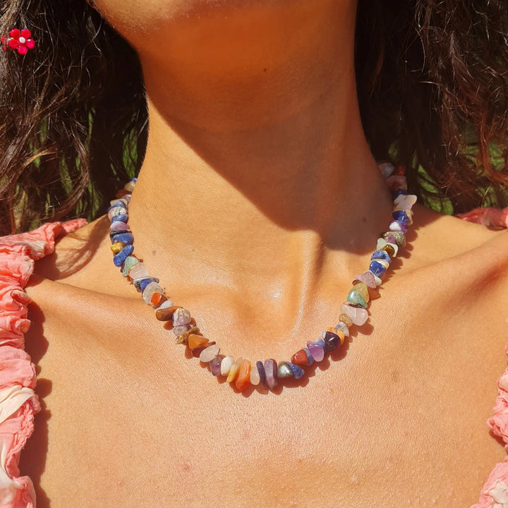 Halskæde, blandede smykkesten chips, 40-45 cm Beadhouse of Copenhagen