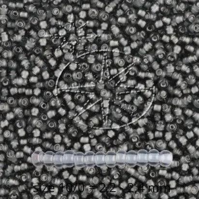 Grå glasperler, preciosa, whitelined transparent grey, storkøb Preciosa