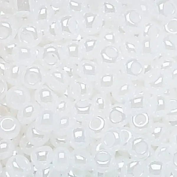 Hvide glasperler, preciosa, shiny white, storkøb Preciosa