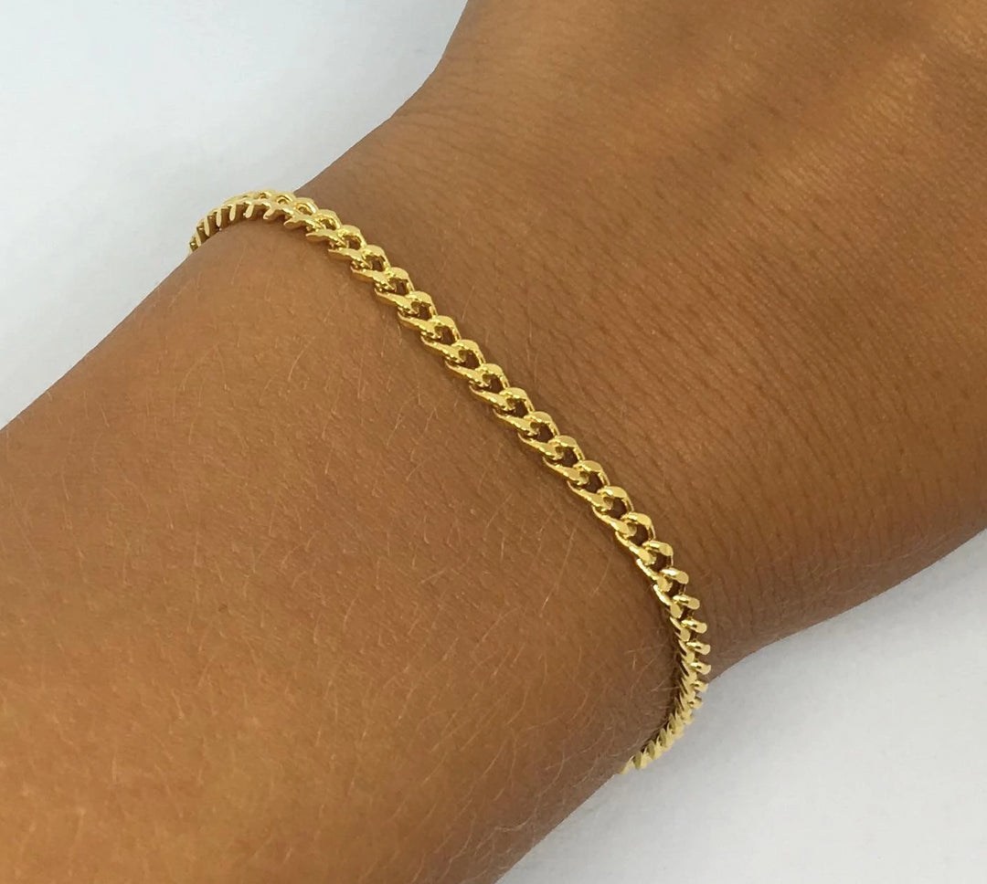 Find Armbånd, panser facet kæde, forgyldt messing, 17-19 cm/3,5 mm hos Beadhouse of Copenhagen i dag, med en altid hurtig levering!
