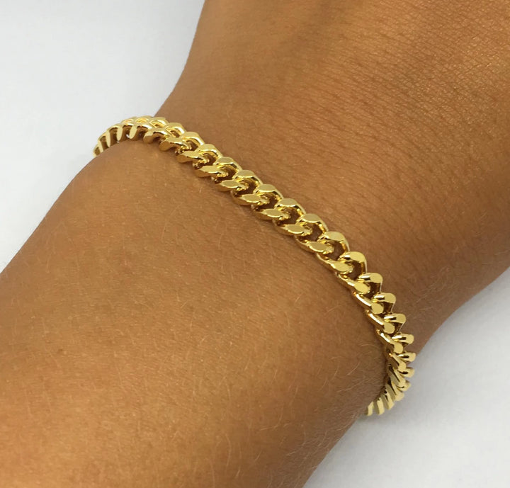 Find Armbånd, panser facet kæde, forgyldt messing, 16-21 cm/4,4 mm hos Beadhouse of Copenhagen i dag, med en altid hurtig levering!
