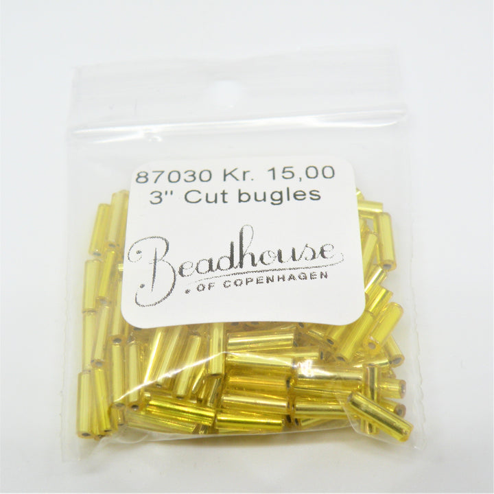Find Gule glasperler, preciosa cut bugles, silverlined lemon, 6,8 mm hos Beadhouse of Copenhagen i dag, med en altid hurtig levering!