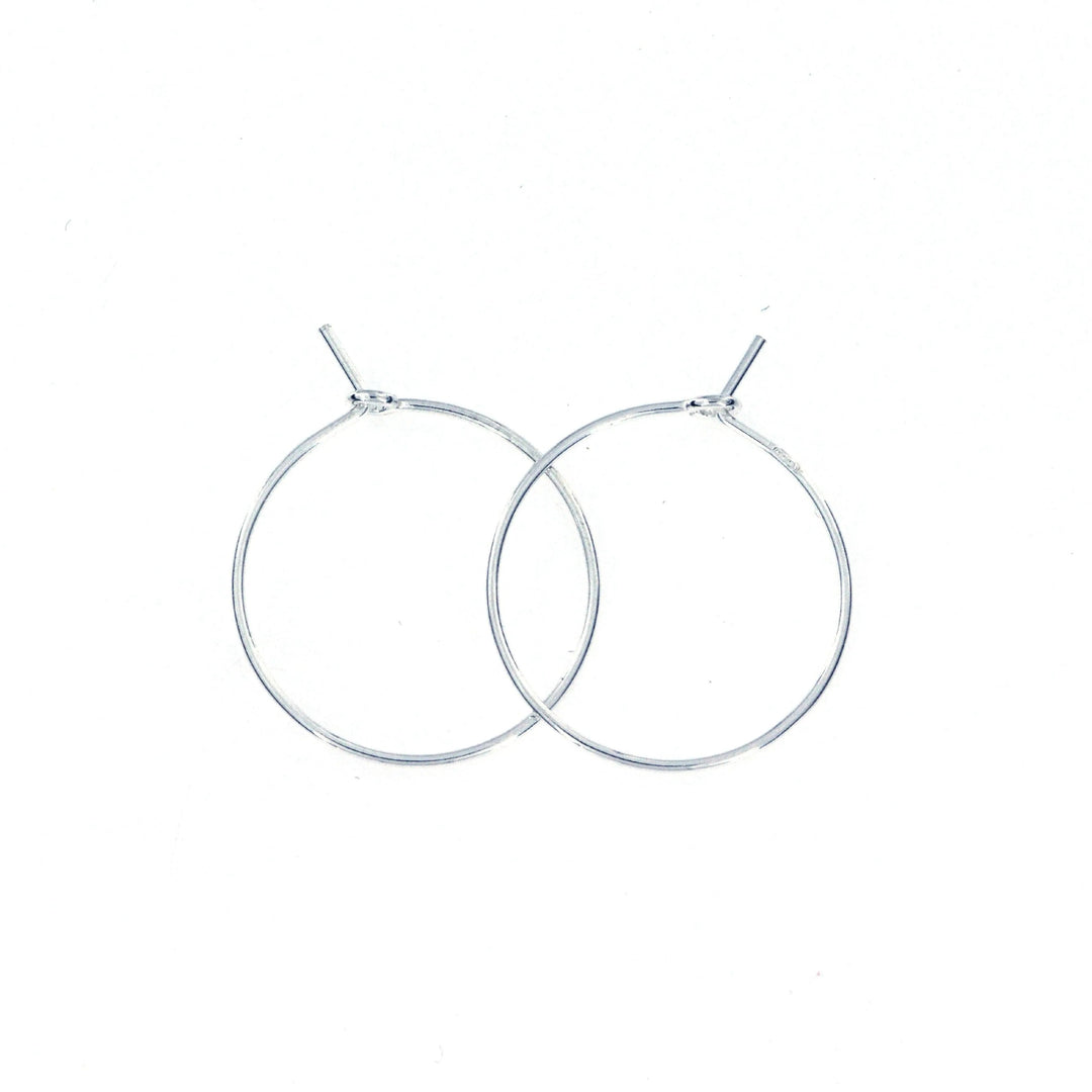 Monterings creoler i sterlingsølv, 22 mm 0,8 mm Silveks