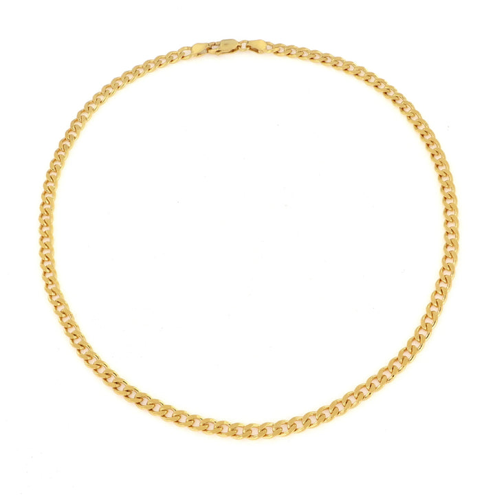 Halskæde, panser facet kæde, forgyldt og sterlingsølv, 1,8mm x 40-55cm Spain