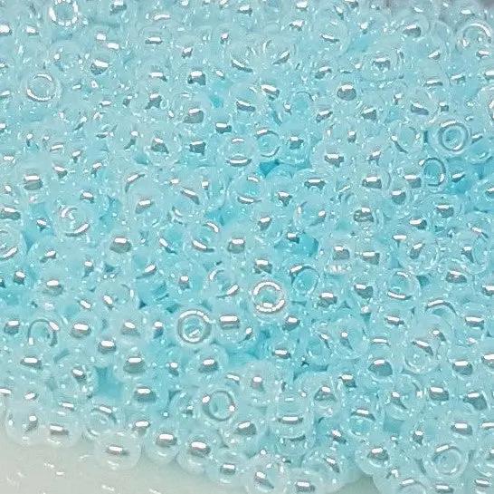 Blå glasperler, miyuki rocailles seed beads, ceylon light aqua Krea