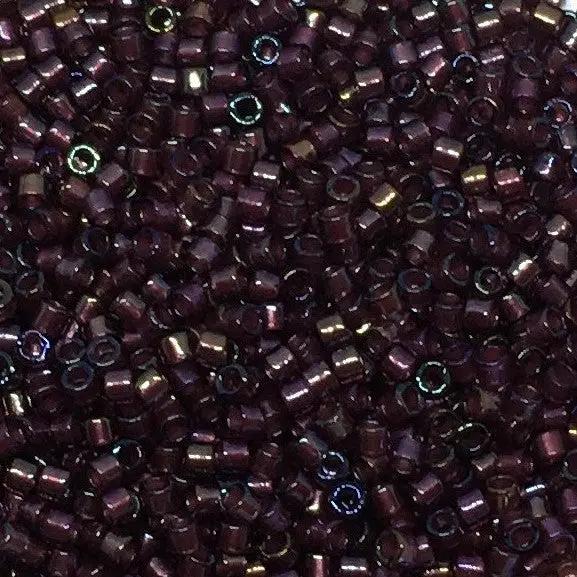 Lilla glasperler, miyuki delica beads, fancy lined brandy Krea