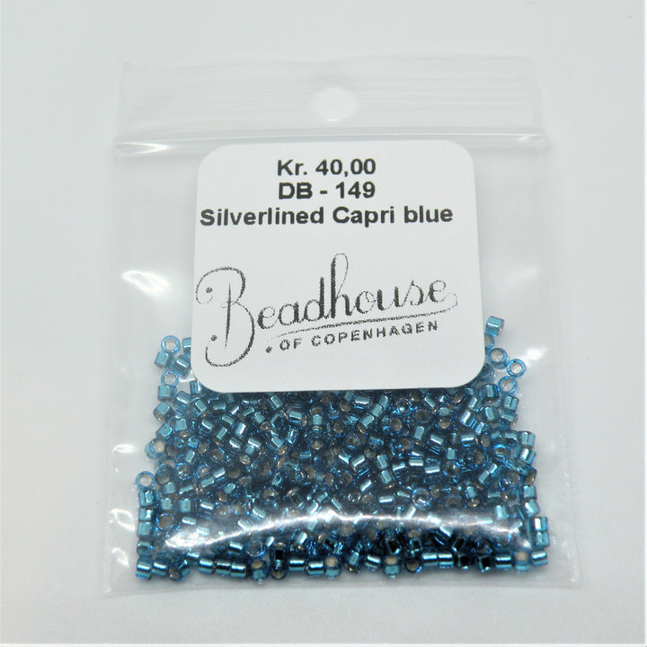 Find Blå glasperler, miyuki delica beads, silverlined capri blue hos Beadhouse of Copenhagen i dag, med en altid hurtig levering!