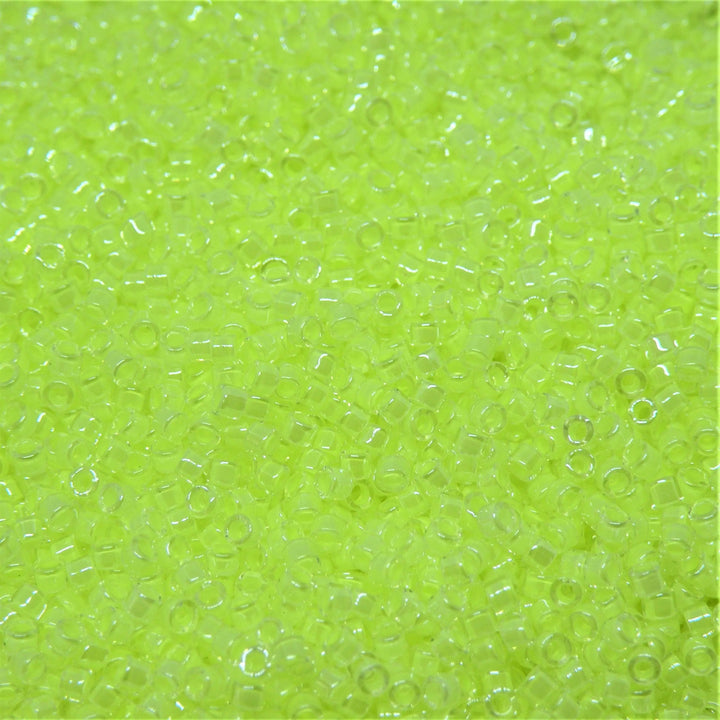 Gule glasperler, miyuki delica beads, lime luminous Krea