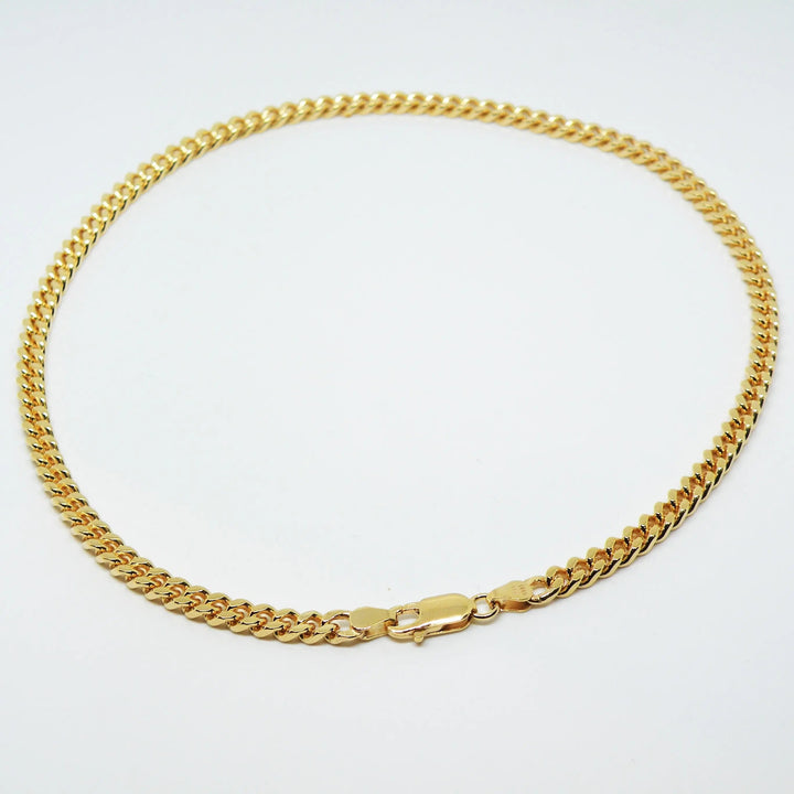 Halskæde, panser facet kæde, forgyldt sterlingsølv, 40 cm/5,4 mm Spain