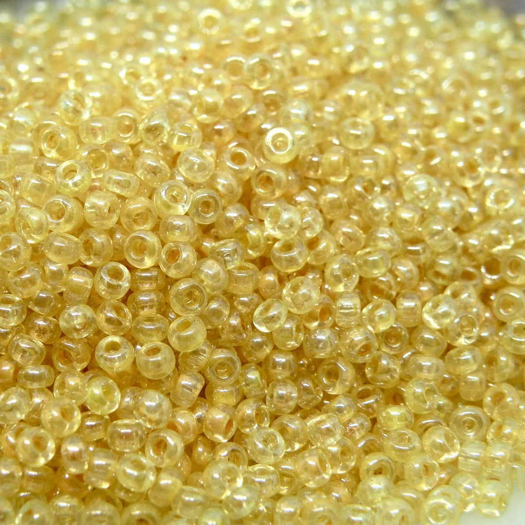 Gule glasperler, preciosa, yellow lustered crystal, storkøb Preciosa