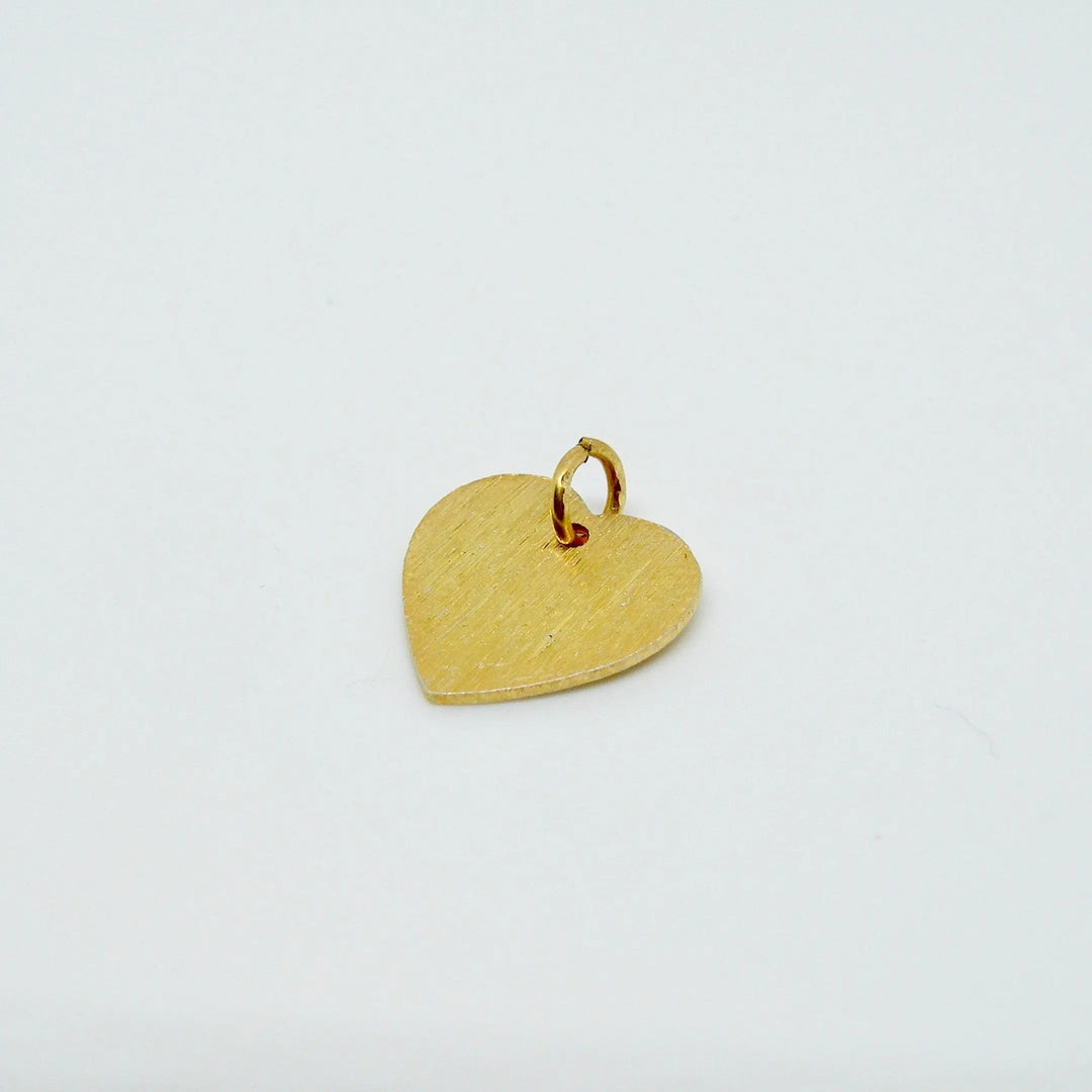 Vedhæng, børstet hjerte, sterlingsølv, forgyldt, oxyderet Beadhouse of Copenhagen