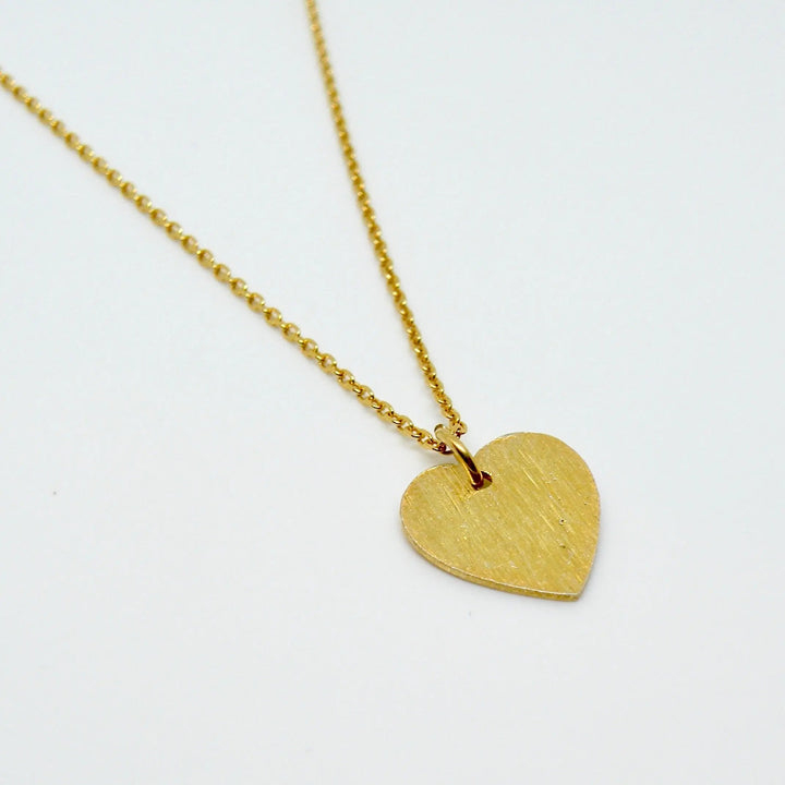 Vedhæng, børstet hjerte, sterlingsølv, forgyldt, oxyderet Beadhouse of Copenhagen