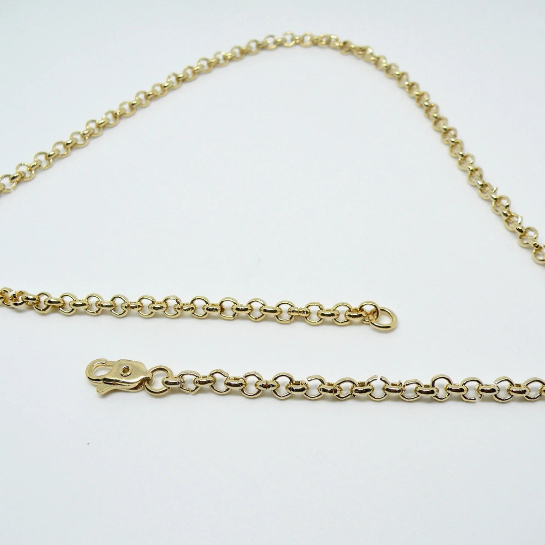 Halskæde, ærtekæde, forgyldt og forsølvet messing, 46 cm Beadhouse of Copenhagen