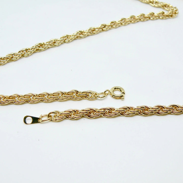 Mavekæde, cordel kæde, forgyldt messing, 70-92 cm/3,7 mm Beadhouse of Copenhagen