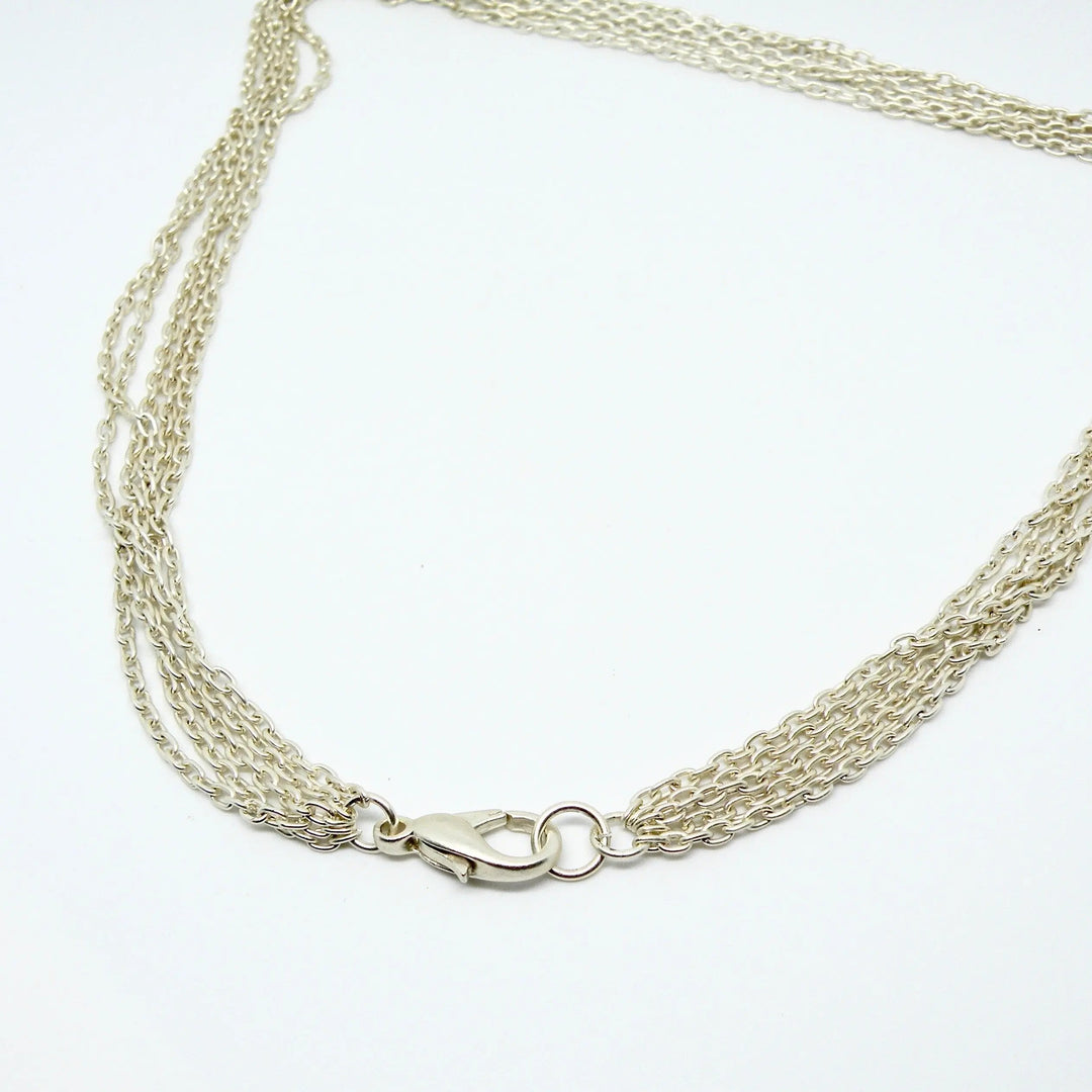 Halskæde, rund anker fem i én, forsølvet messing, 46 cm Beadhouse of Copenhagen