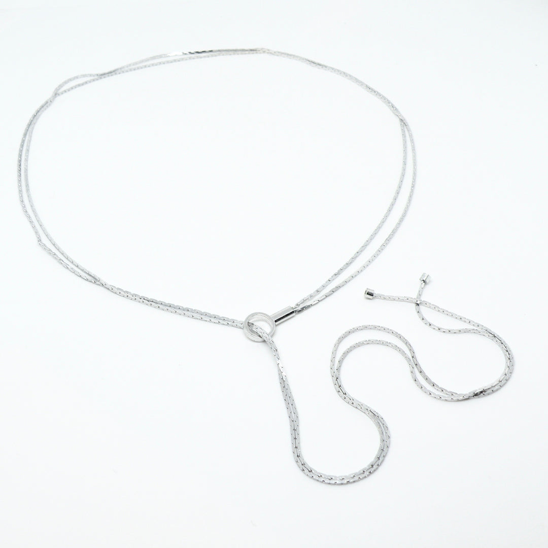 Find Halskæde, slipsekæde af flad cobra kæde, forsølvet messing, 60 cm justerbar hos Beadhouse of Copenhagen i dag, med en altid hurtig levering!