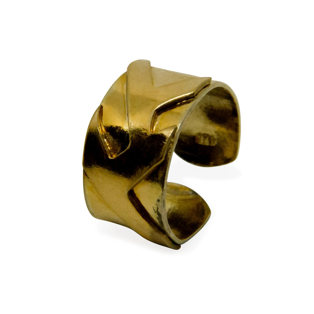 Øreringe, earcuff med relief, forgyldt sterlingsølv Beadhouse of Copenhagen