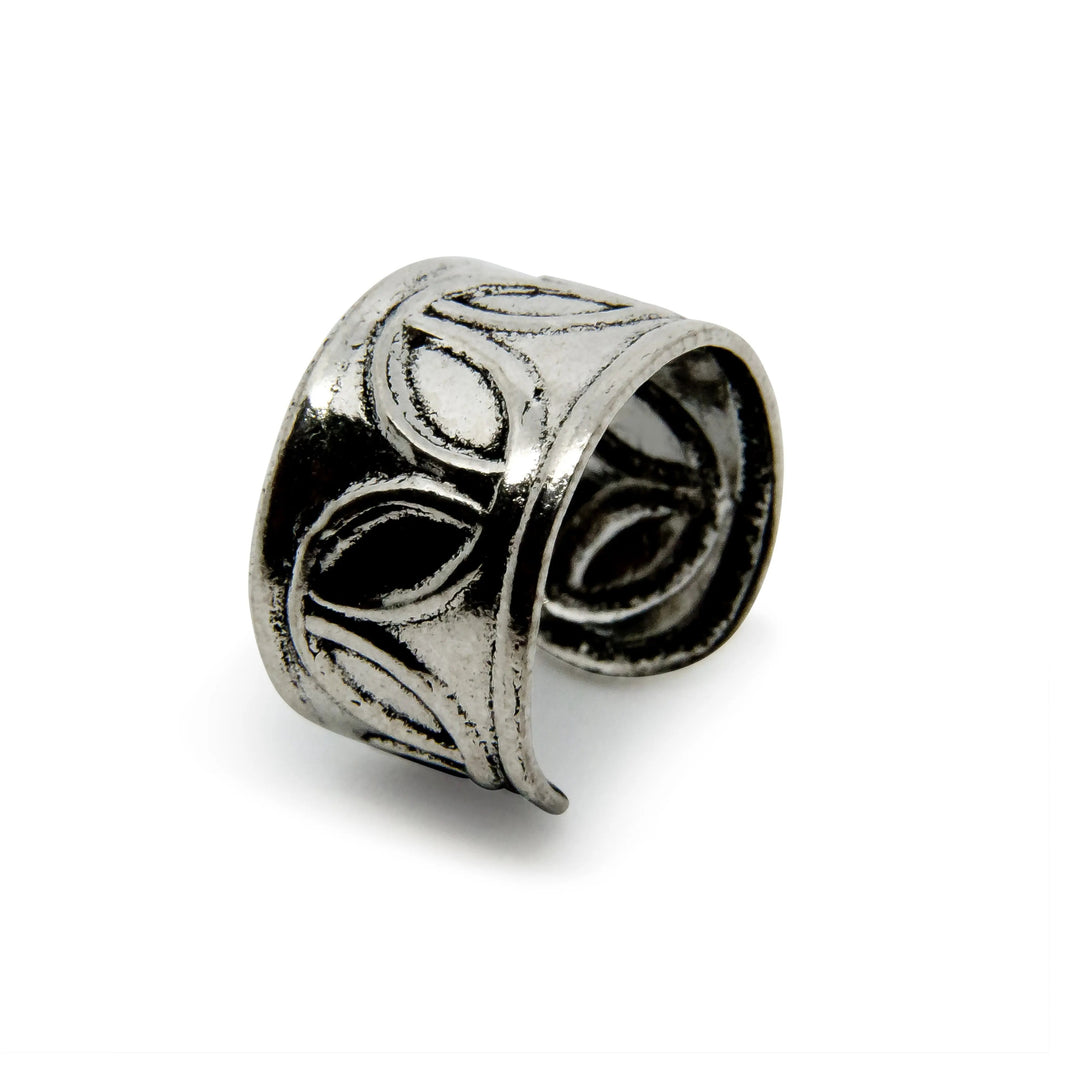 Øreringe, earcuff blad relief, forsølvet messing Beadhouse of Copenhagen