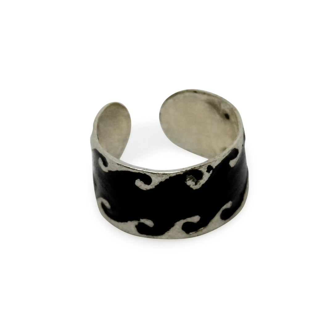 Øreringe, earcuff sorte bølger, sterlingsølv Beadhouse of Copenhagen