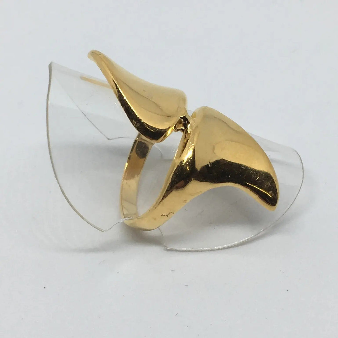 Fingerring, hajfinner, forgyldt sterlingsølv og sterlingsølv Beadhouse of Copenhagen