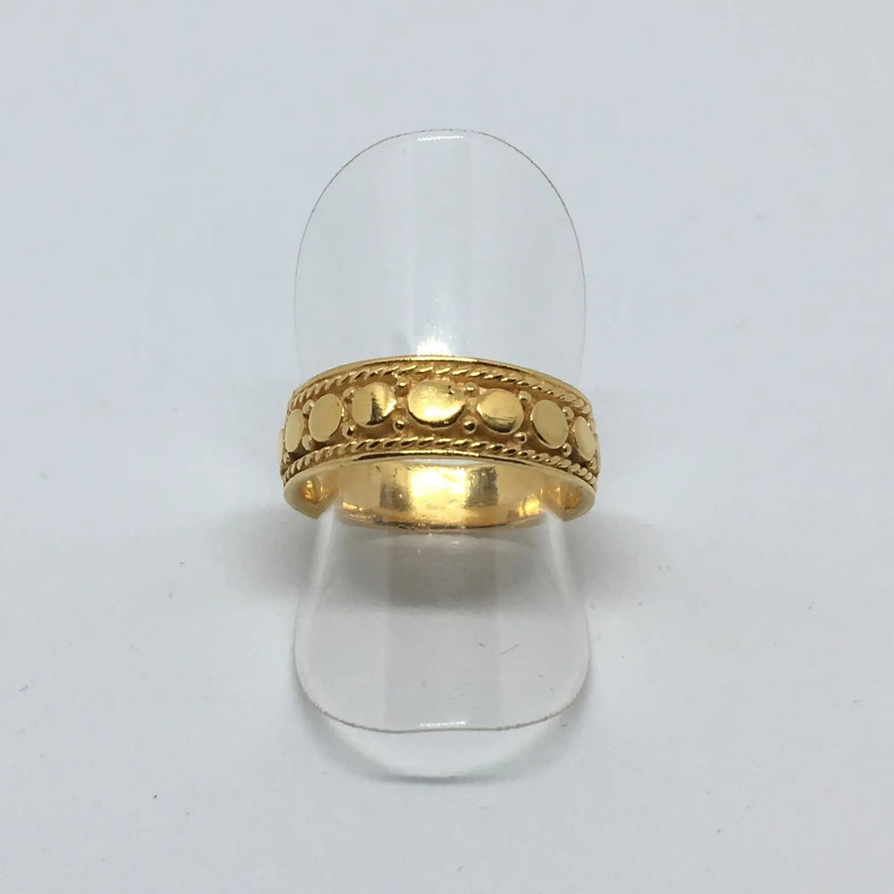 Fingerring, bånd af små cirkler, forgyldt og sterlingsølv Beadhouse of Copenhagen