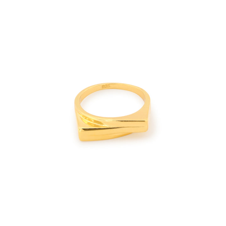 Find Fingerring, smal skæv signet ring, forgyldt sterlingsølv hos Beadhouse of Copenhagen i dag, med en altid hurtig levering!