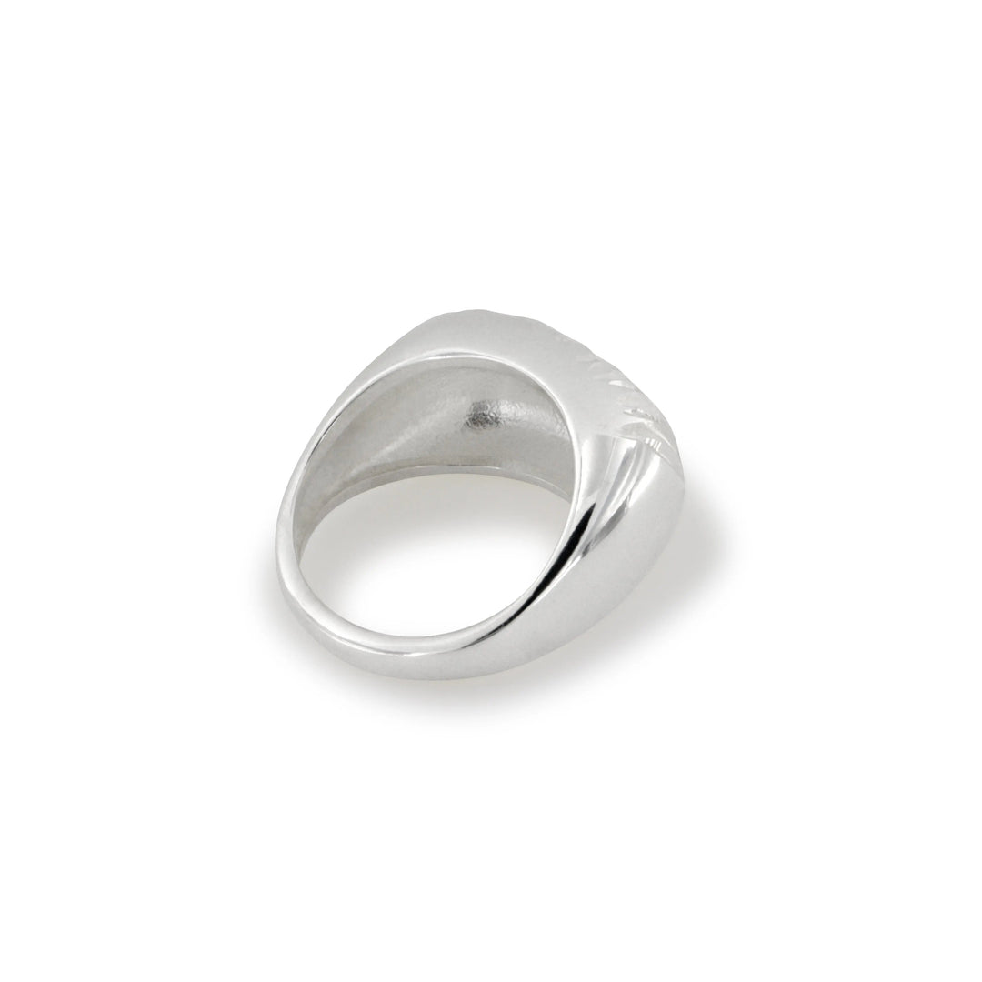 Fingerring, chunky rillet ring, sterlingsølv og forgyldt sterlingsølv OK Silver