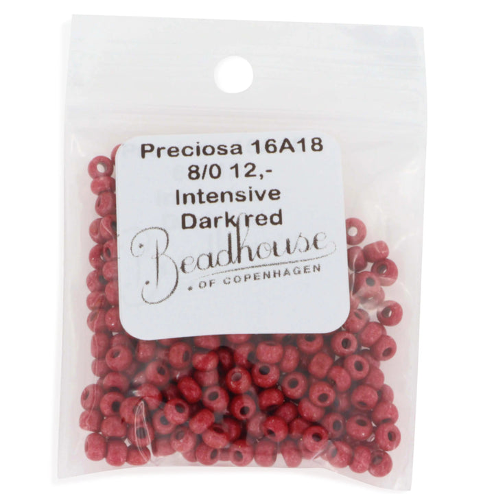 Brune glasperler, preciosa, intensive brown dyed chalkwhite Preciosa