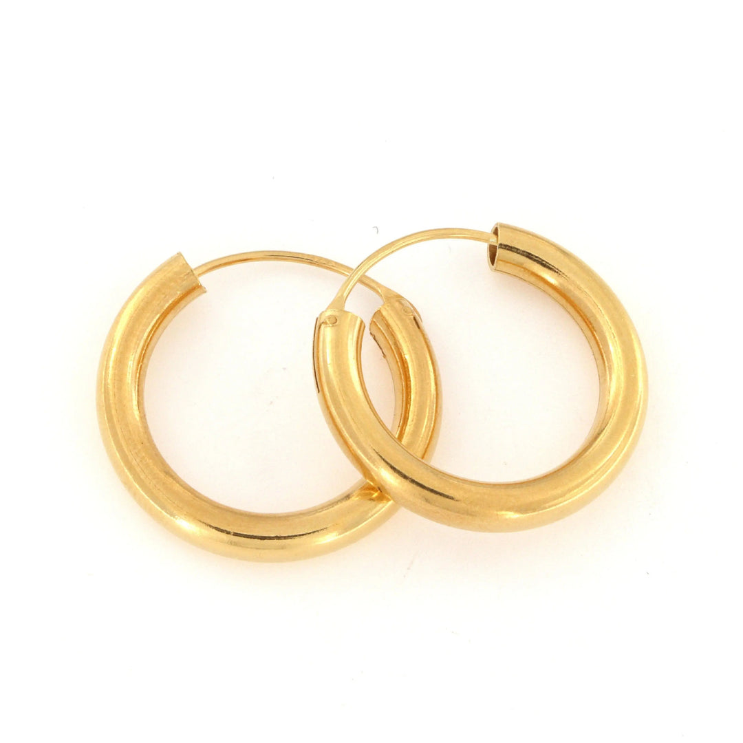 Øreringe, hoops, 20 mm, sterlingsølv og forgyldt sterlingsølv BLT