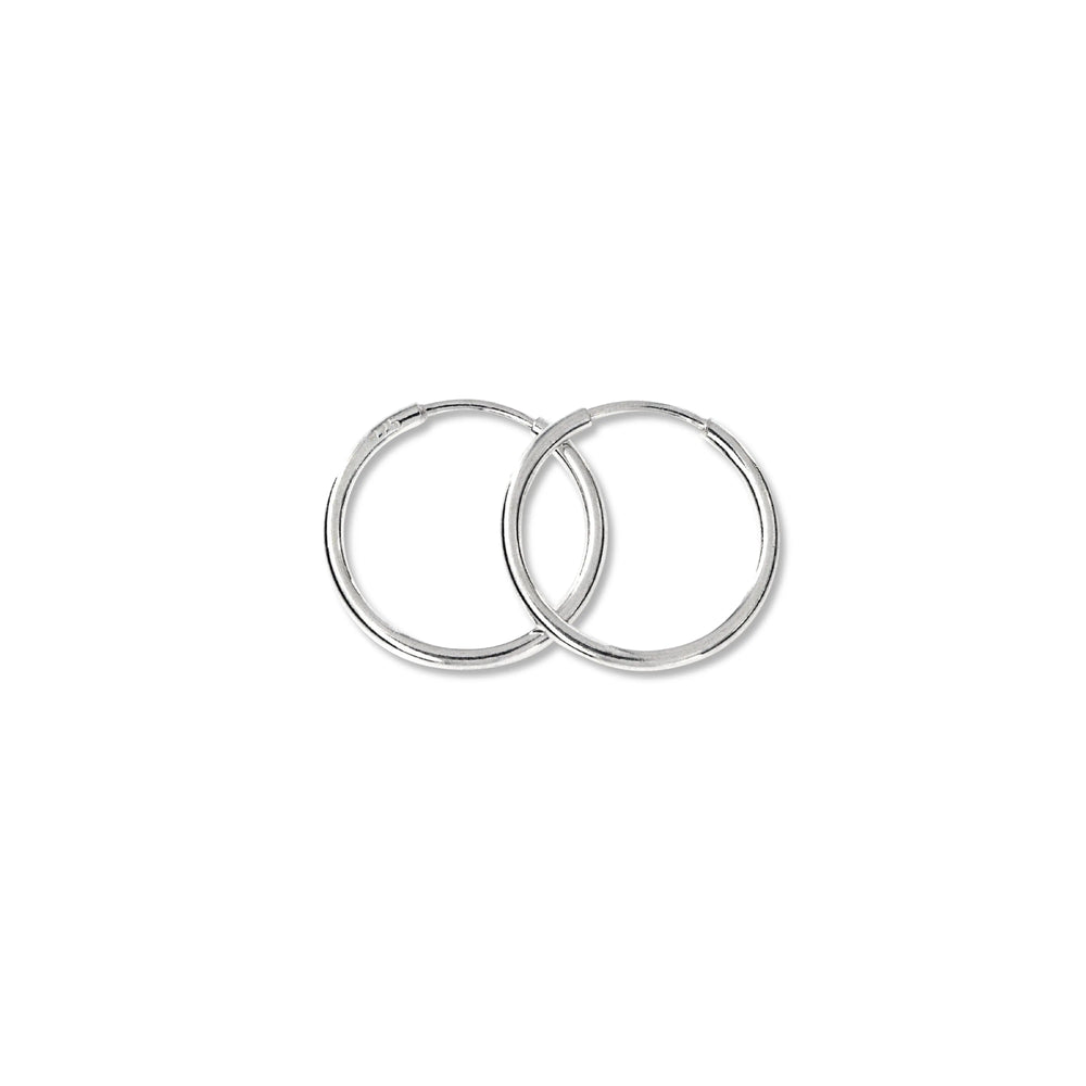 Øreringe, hoops, 14 mm, sterlingsølv og forgyldt sterlingsølv BLT