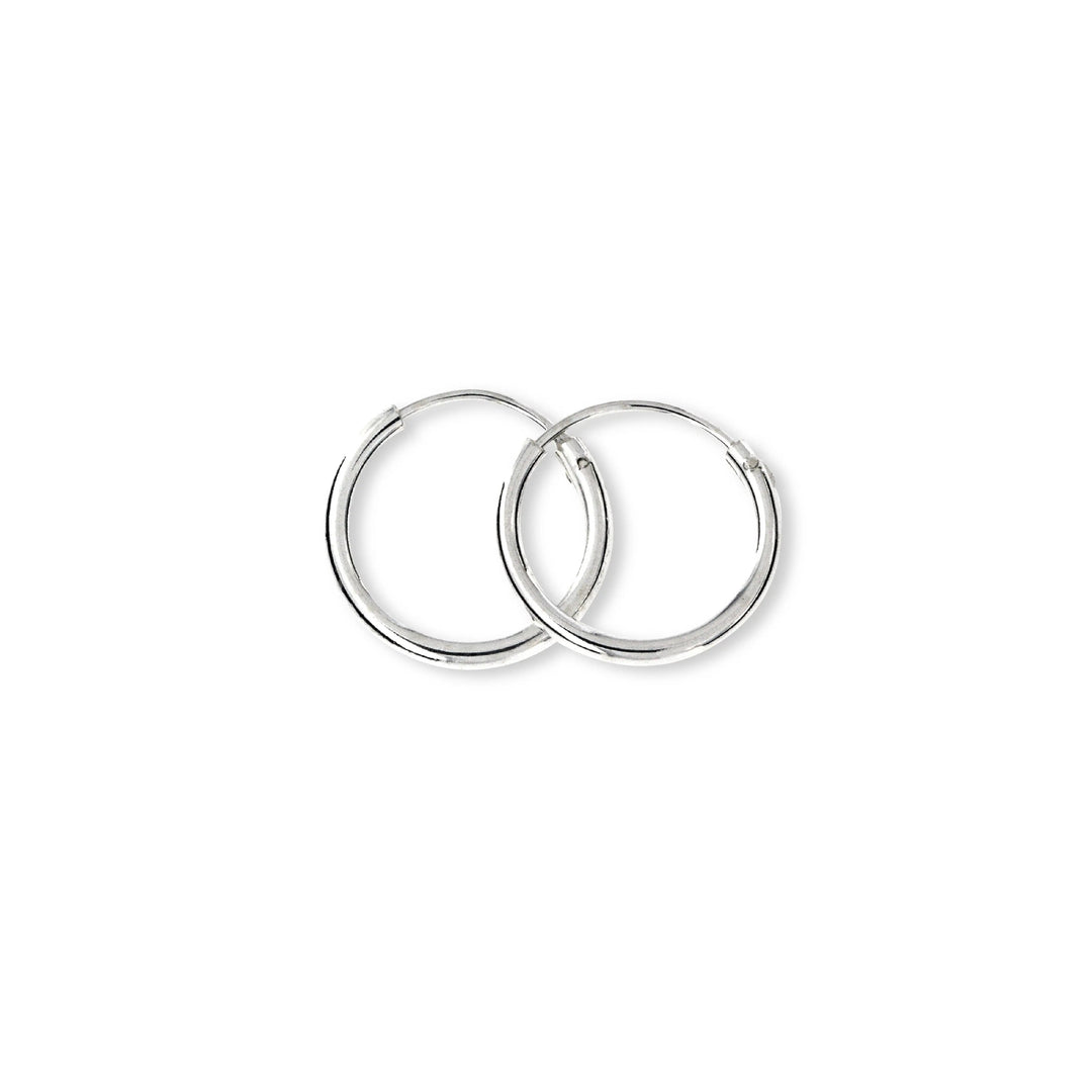 Øreringe, hoops, 14 mm, sterlingsølv og forgyldt sterlingsølv BLT