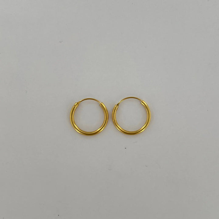 Øreringe, hoops, 18mm, sterlingsølv og forgyldt sterlingsølv BLT