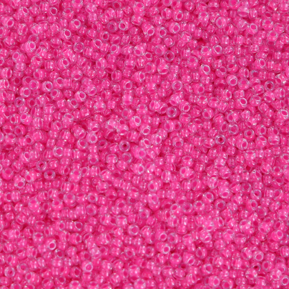 Pink glasperler, miyuki rocailles beads, luminous pink Krea