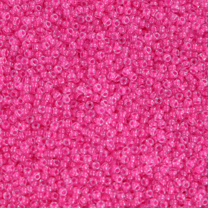 Pink glasperler, miyuki rocailles beads, luminous pink Krea