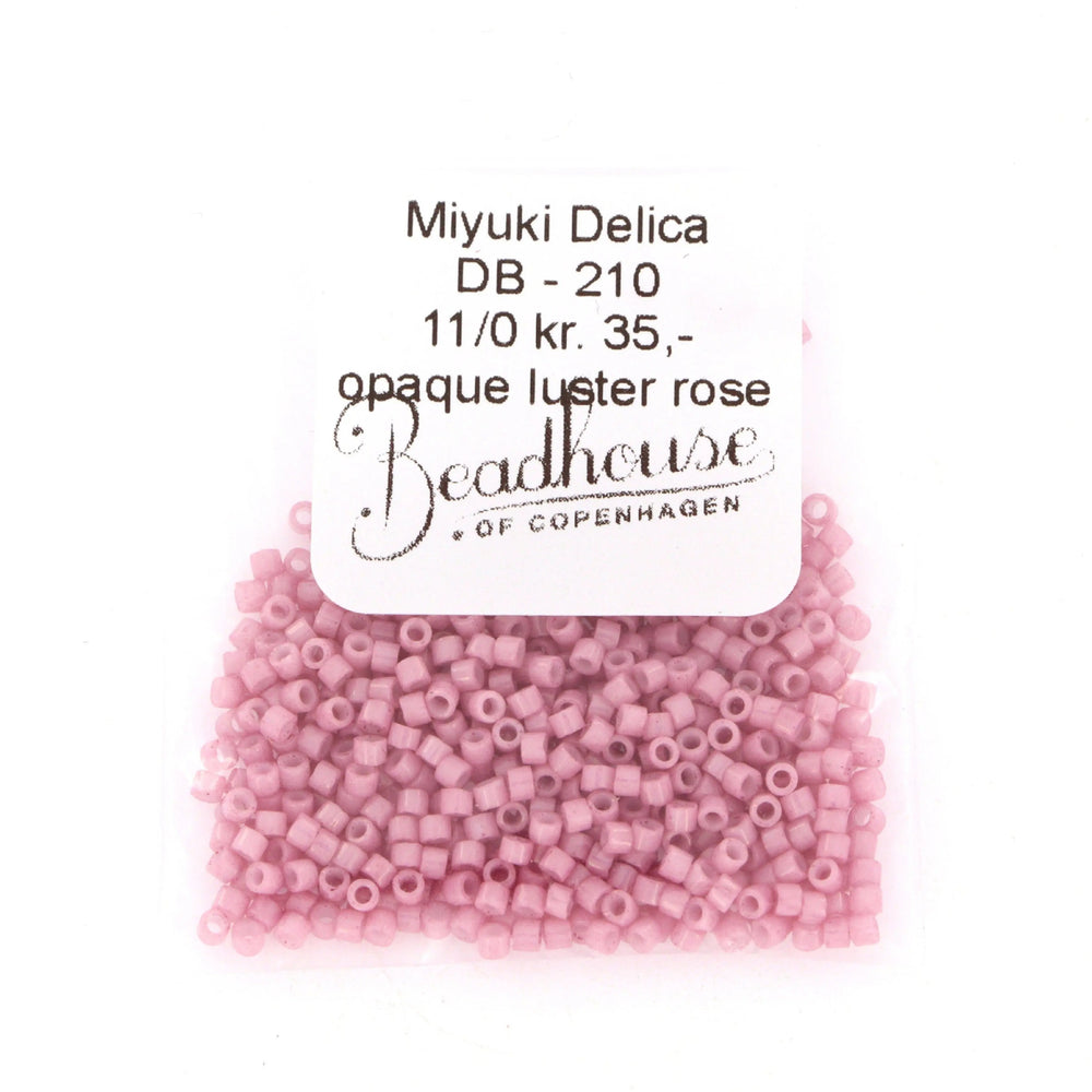 Lyserøde glasperler, miyuki delica beads, opaque luster rose Krea