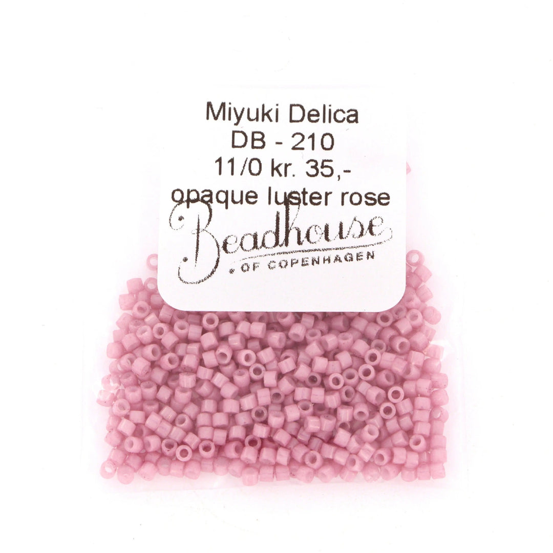 Lyserøde glasperler, miyuki delica beads, opaque luster rose Krea