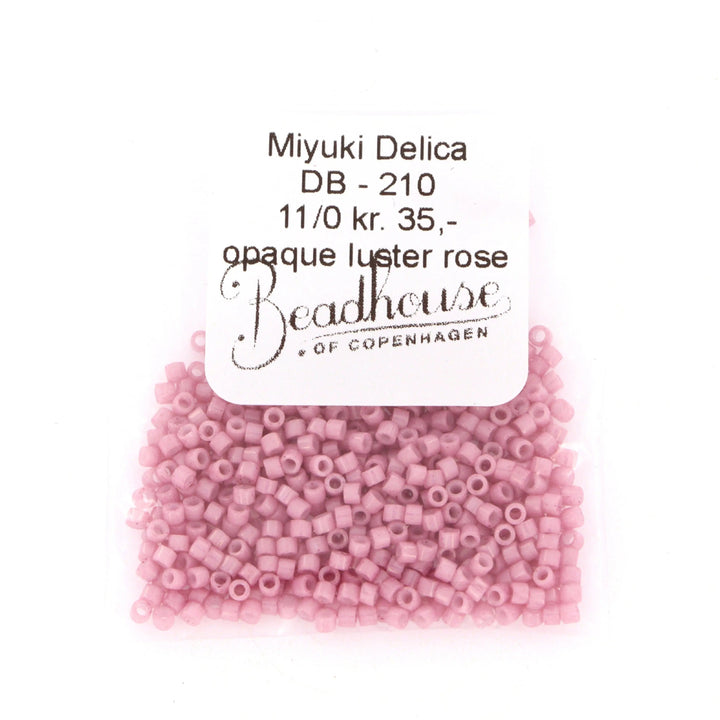 Lyserøde glasperler, miyuki delica beads, opaque luster rose Krea