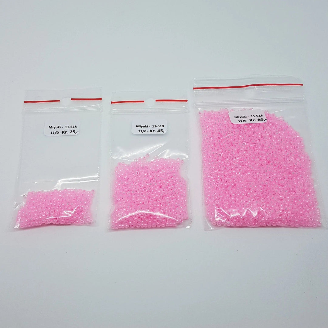 Lyserøde glasperler, miyuki rocailles seed beads, ceylon soft baby pink Krea