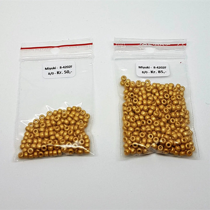 Guld glasperler, miyuki rocailles seed beads, duracoat galvanized matte gold Krea