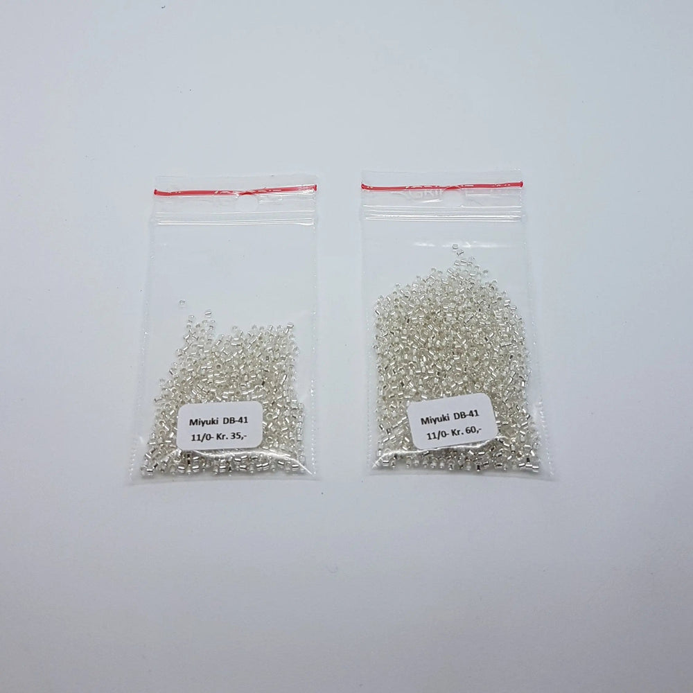 Sølv glasperler, miyuki delica beads, silverlined crystal Krea