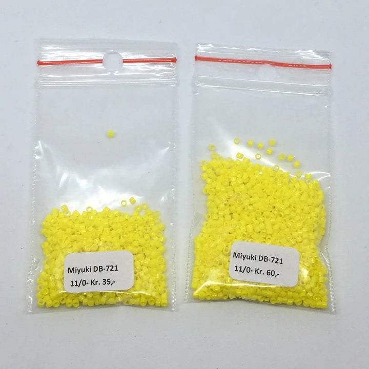 Gule glasperler, miyuki delica beads, opaque yellow Krea